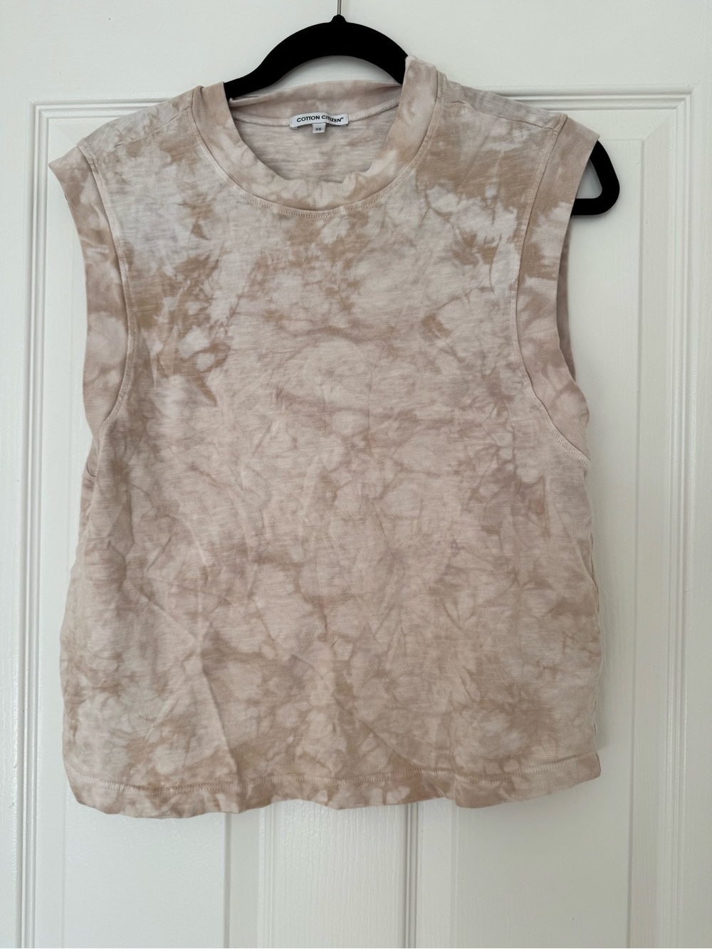 Cotton Citizen Tokyo Beige Tie-Dye Muscle Tee